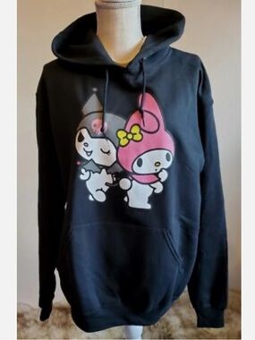 Sanrio Kuromi and My Melody Hoodie Sweatshirt Size Large kangaroo pocket